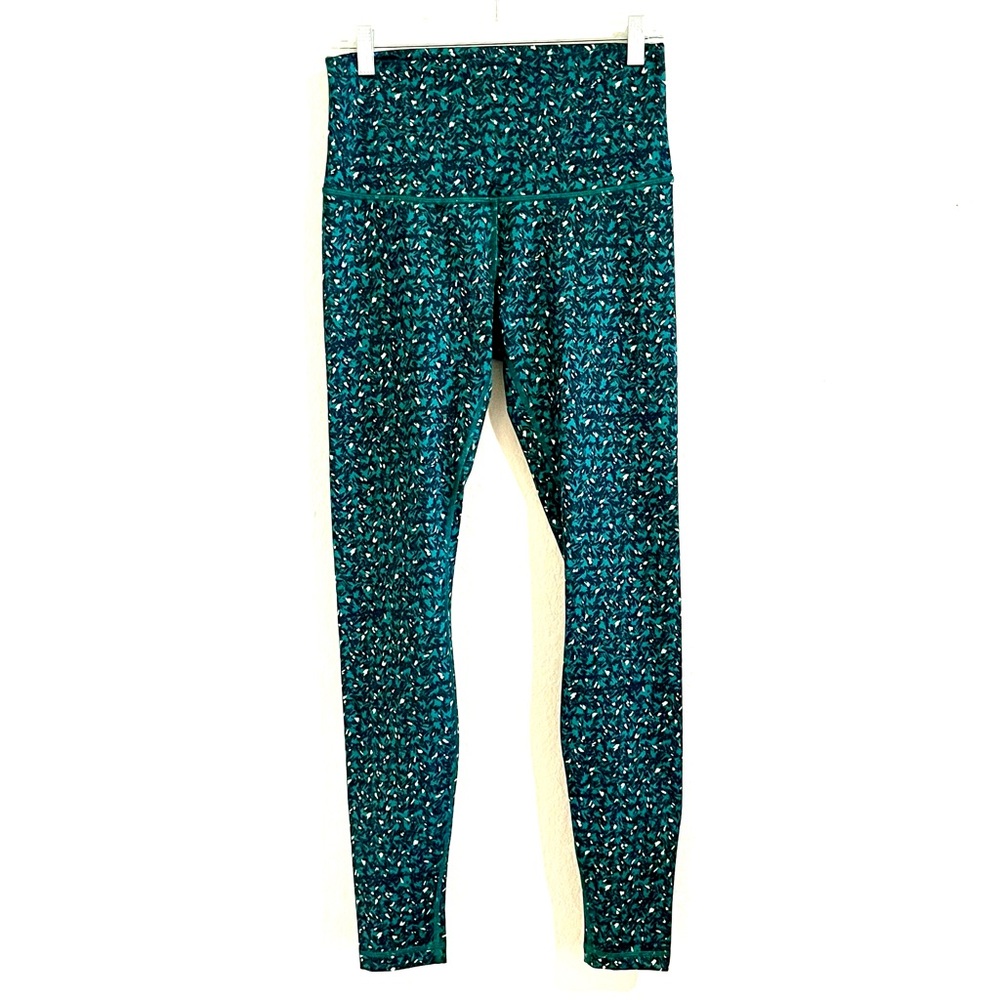 lululemon athletica Teal & Black Printed High-Rise Leggings